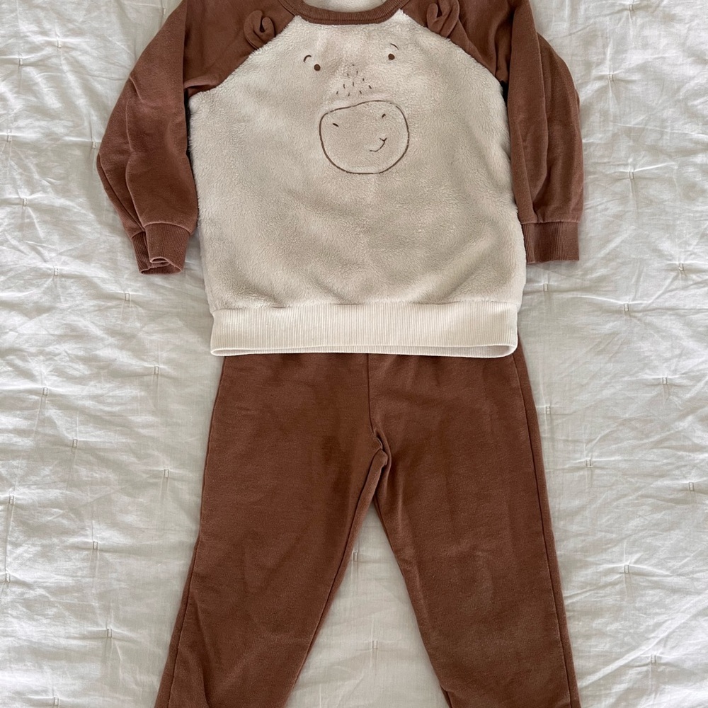 Carter's Brown and Cream Cozy Pajama Set